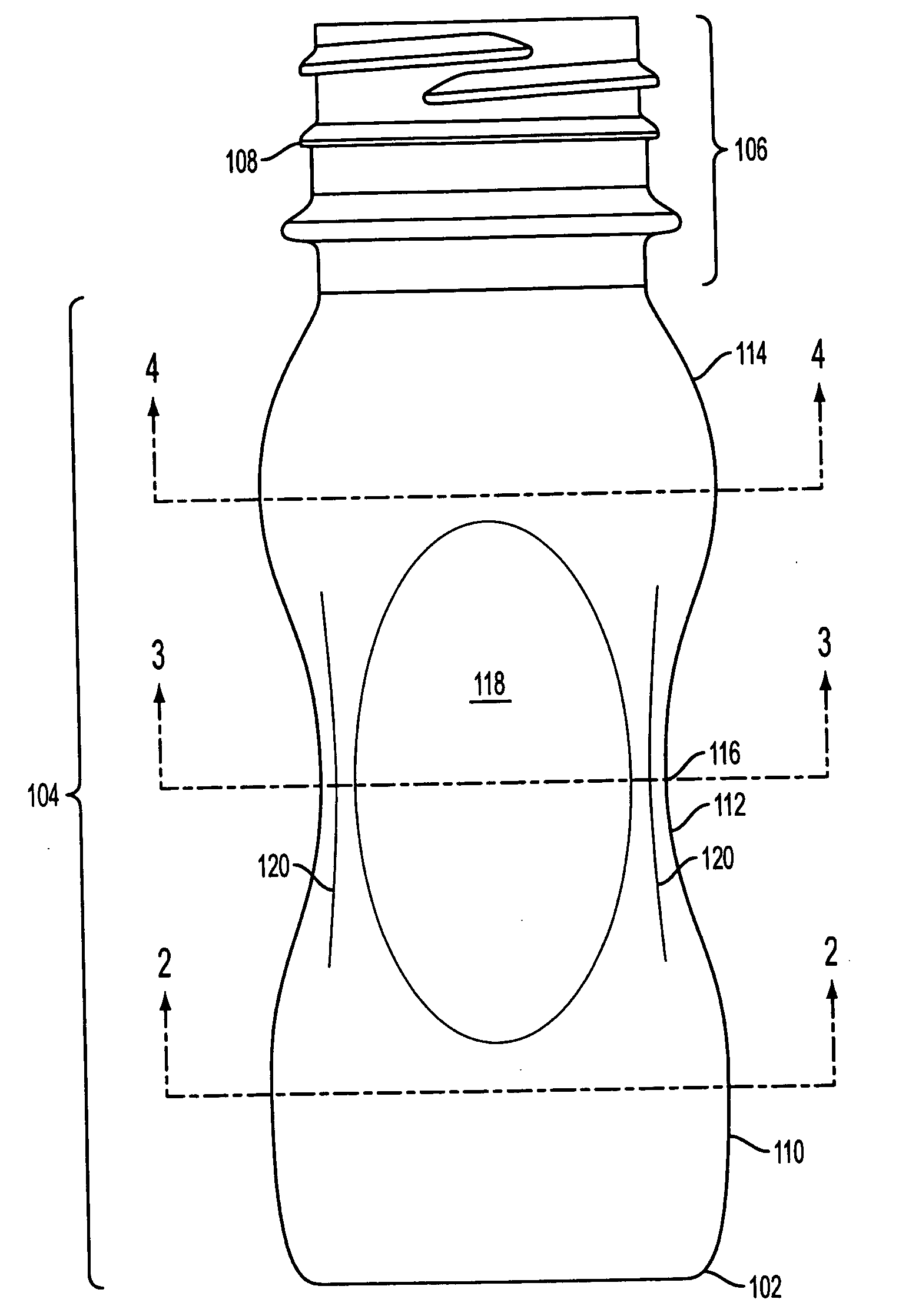 Container with contour