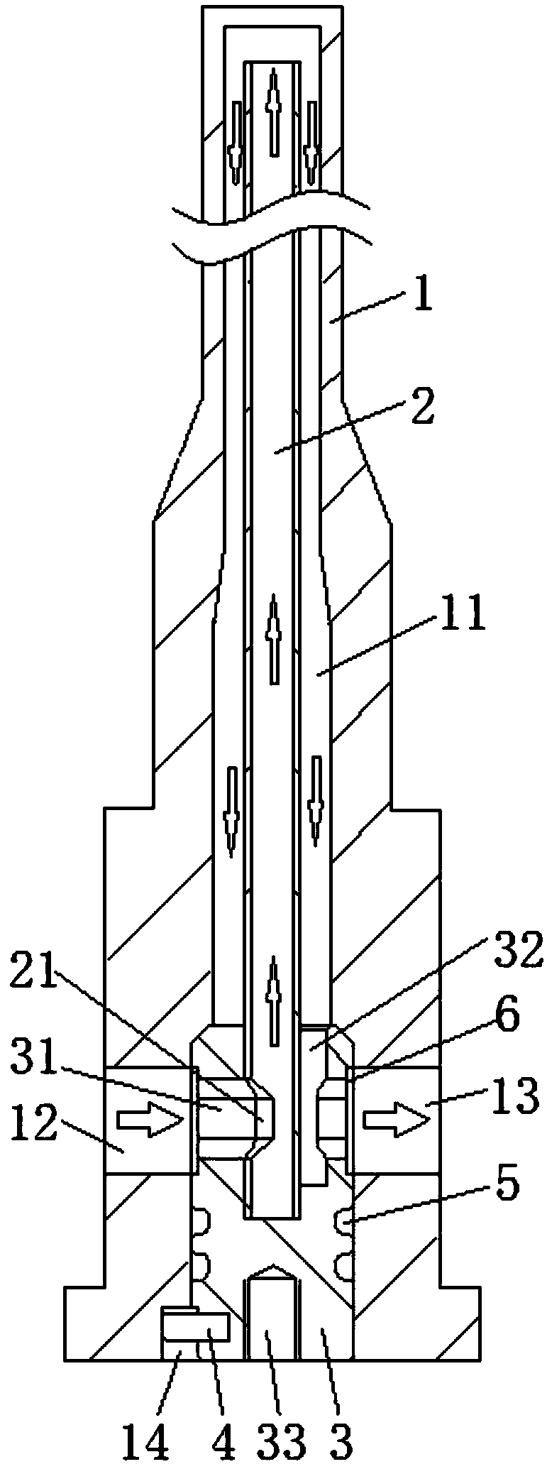 Injection mould core cooling device