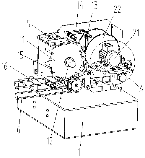 Material coiling conveying mechanism for wood strip trimming