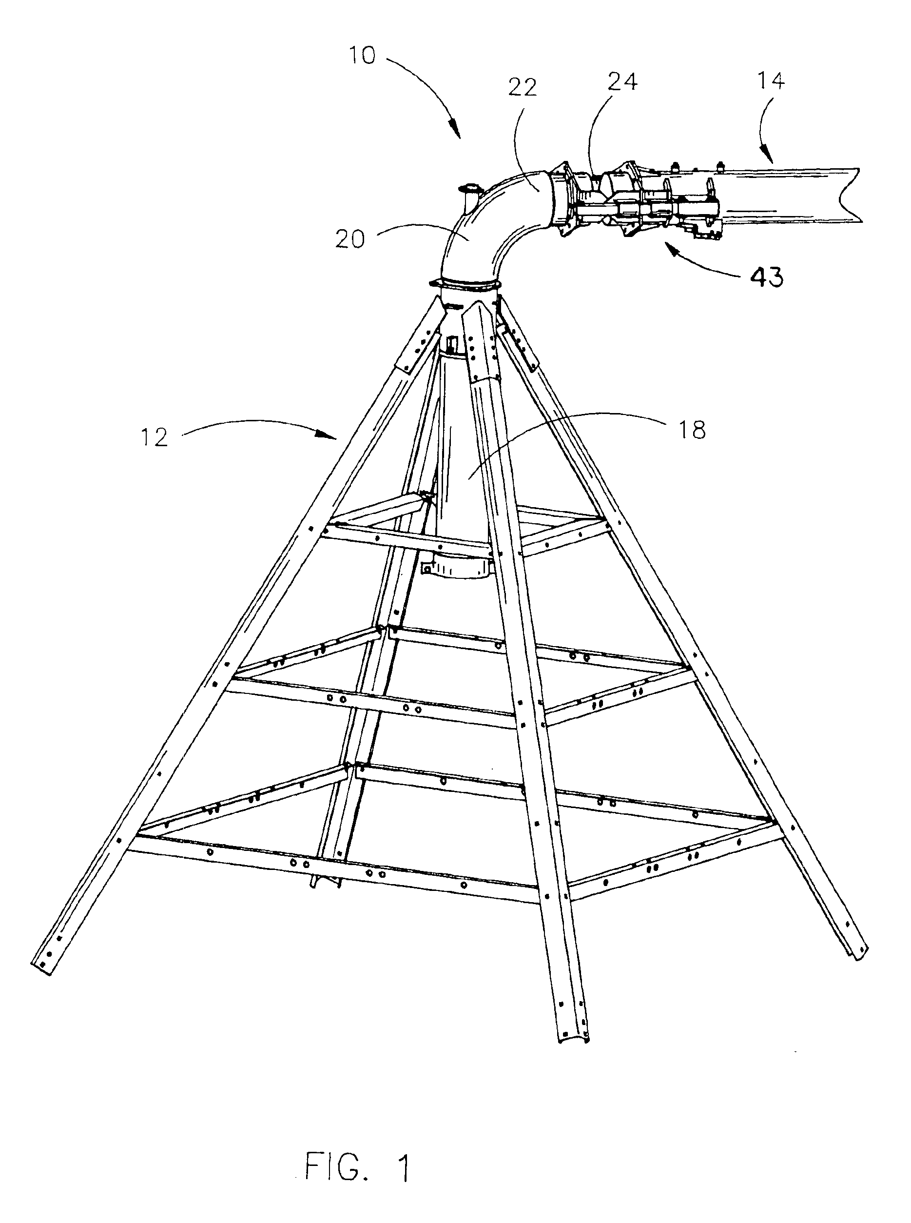 Method and means for reducing stress in a pivot irrigation pipeline