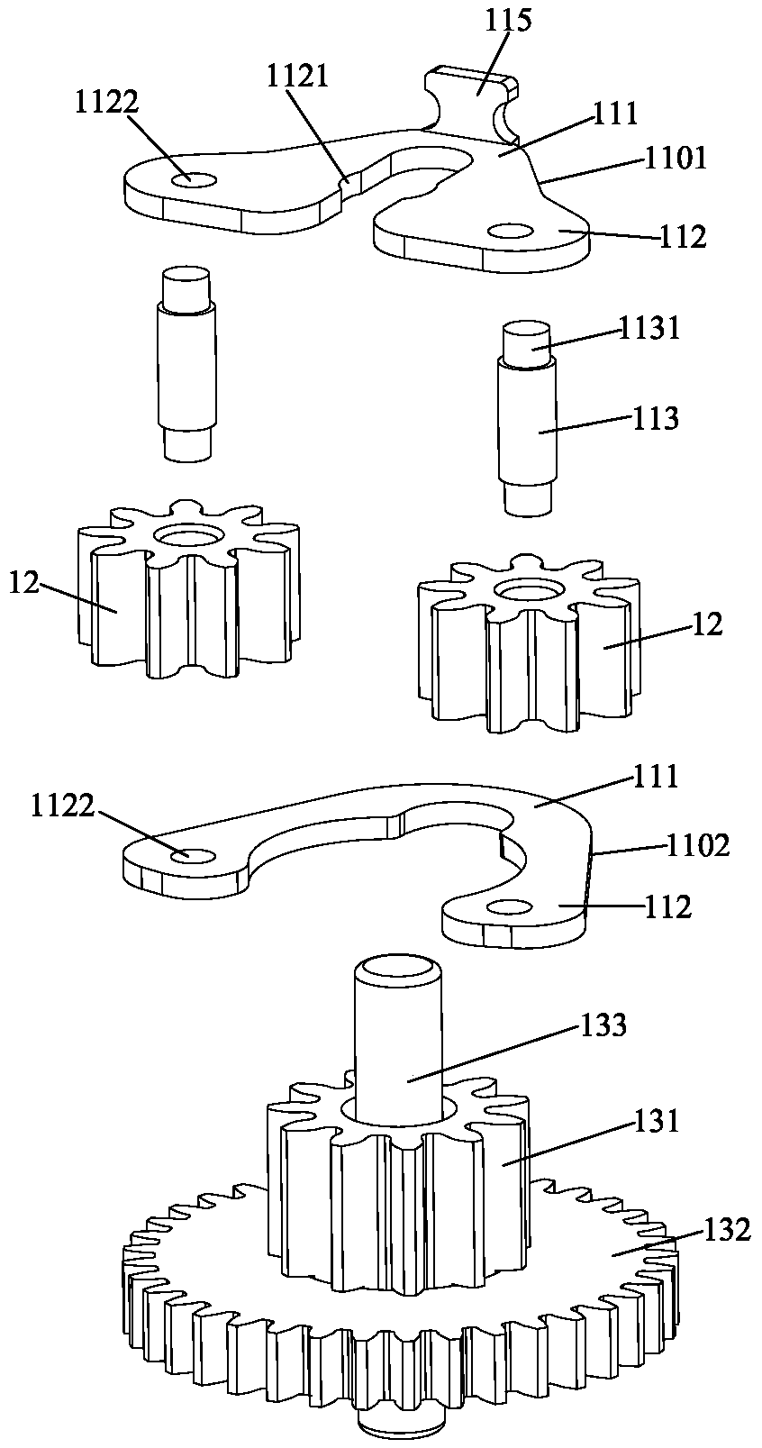 Clutch structure capable of automatically regulating center distance and speed reducer