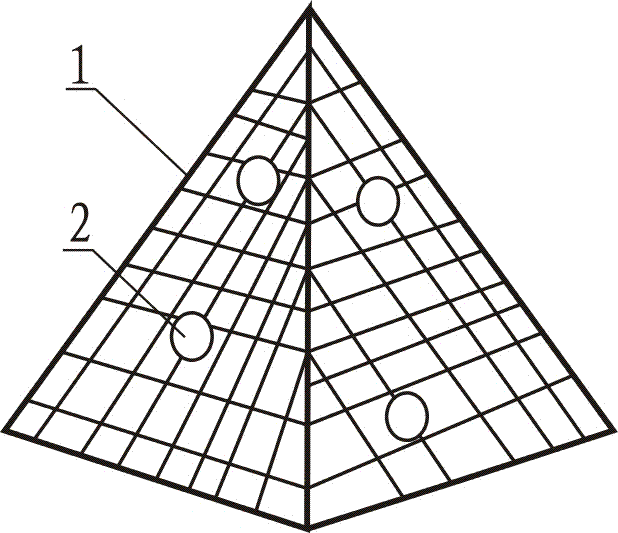 Triangular-pyramid bamboo lou used for flood control and embanking