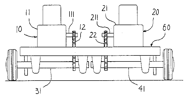 Driving mechanism for linear running of trackless electric extension gate