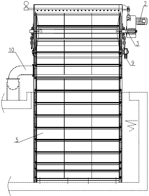 Inward-feeding-type rotary filter screen grille cleaner with cleaning brush