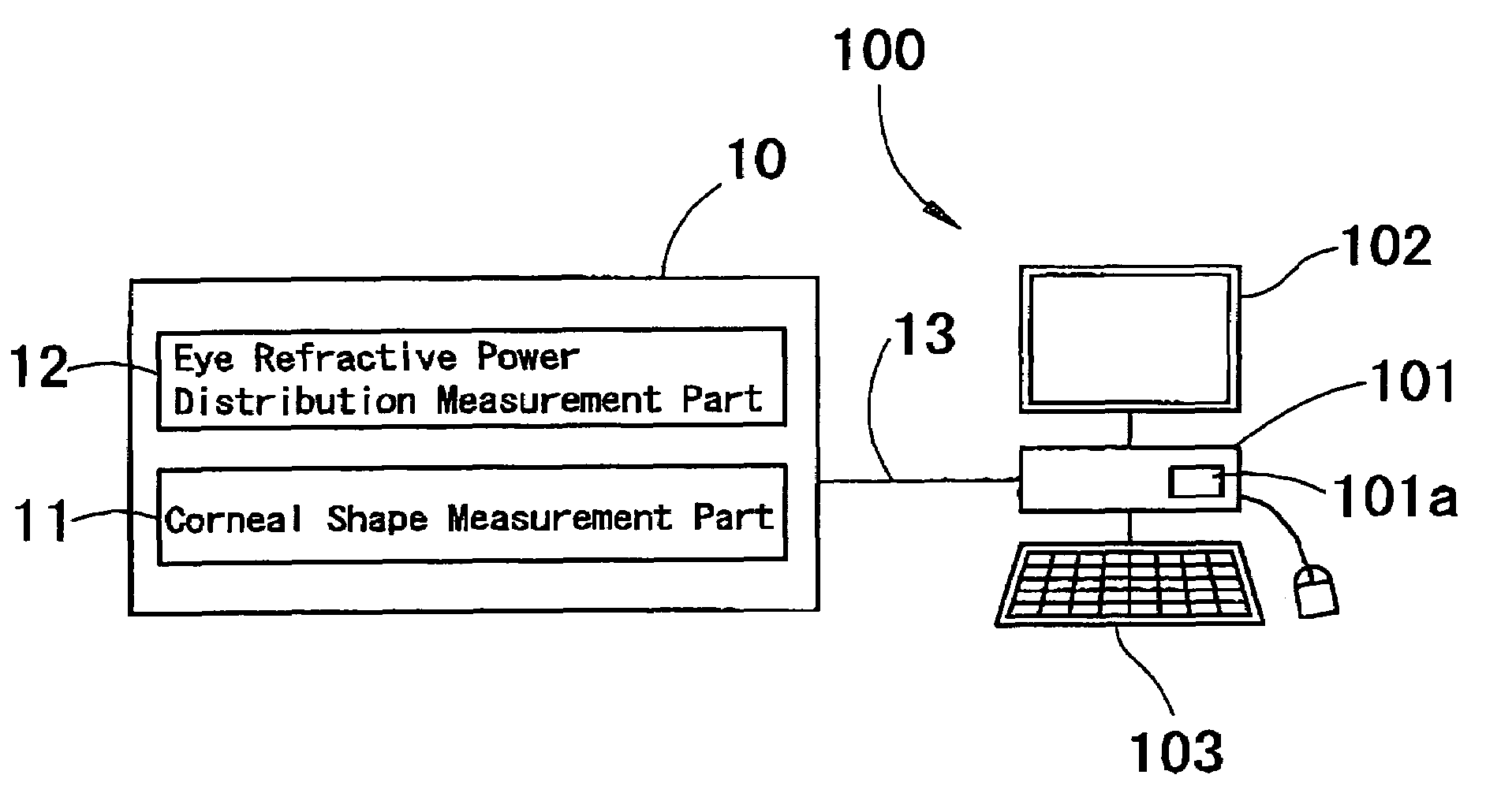 Ophthalmic apparatus and a method for calculating internal eye refractive power distribution