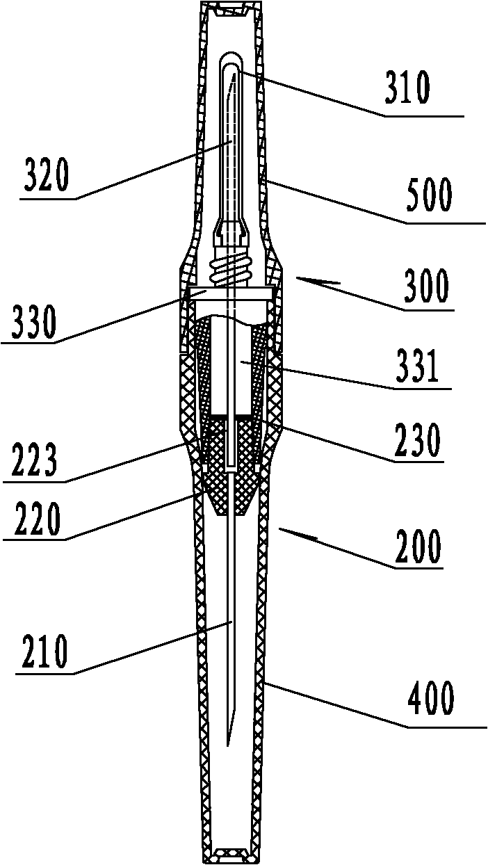 Dripping-proof backflow-blood-observable venous blood taking needle