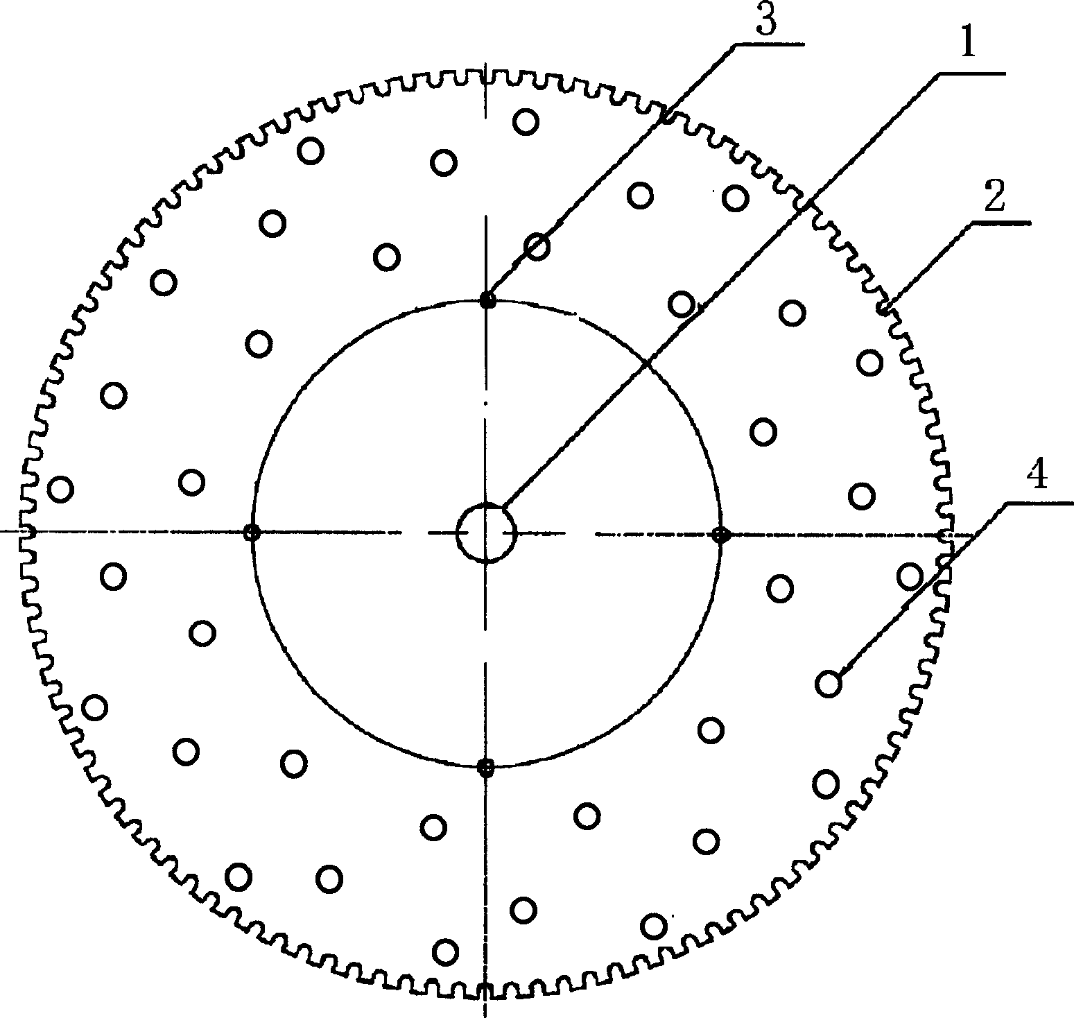 Saw web base body with hollowed holes