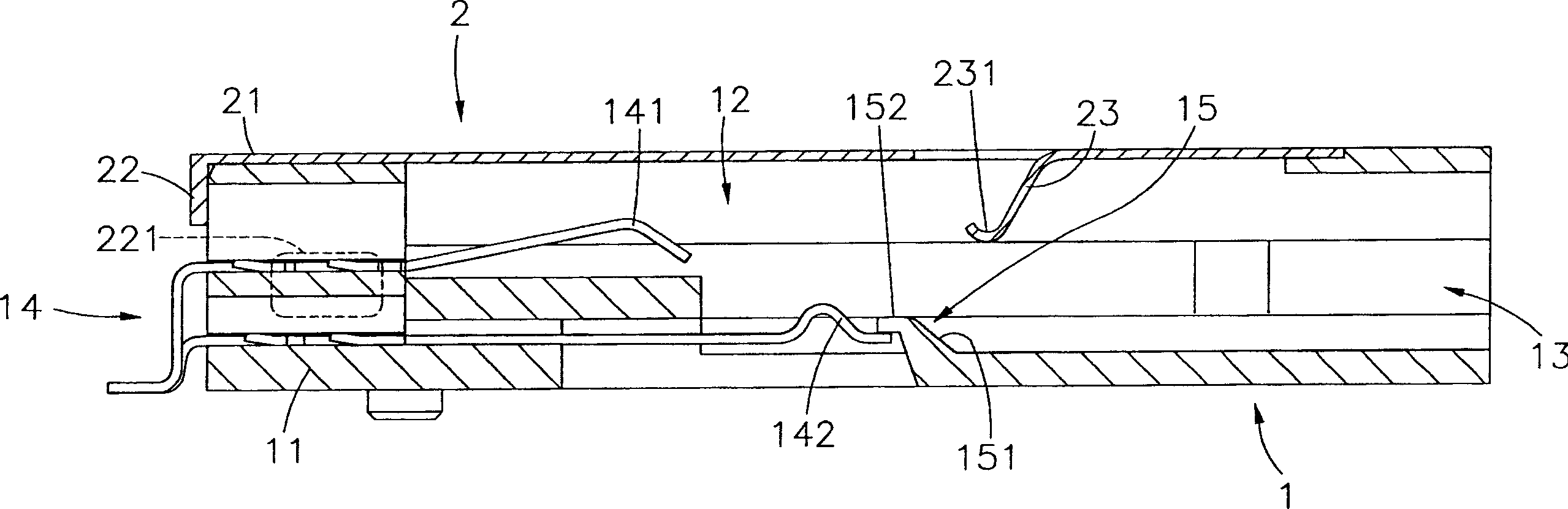 Pressing device of card connector