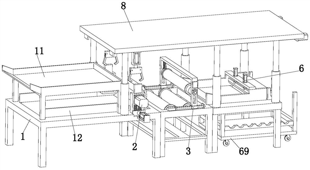 Automatic production process of heat-preservation rock wool pipeline