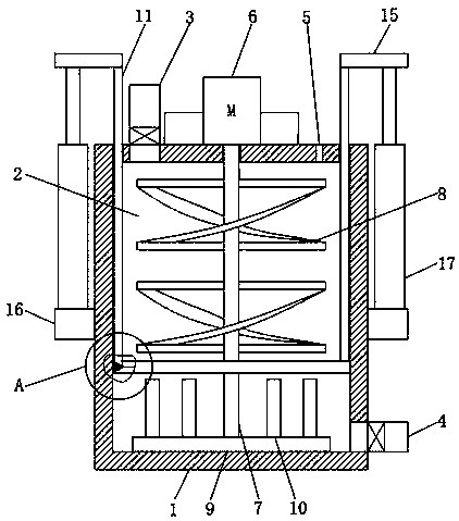 Vertical stirring tank for production of modified asphalt waterproof coiled material