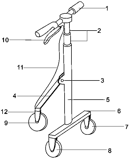 Folding roller skating learning auxiliary device