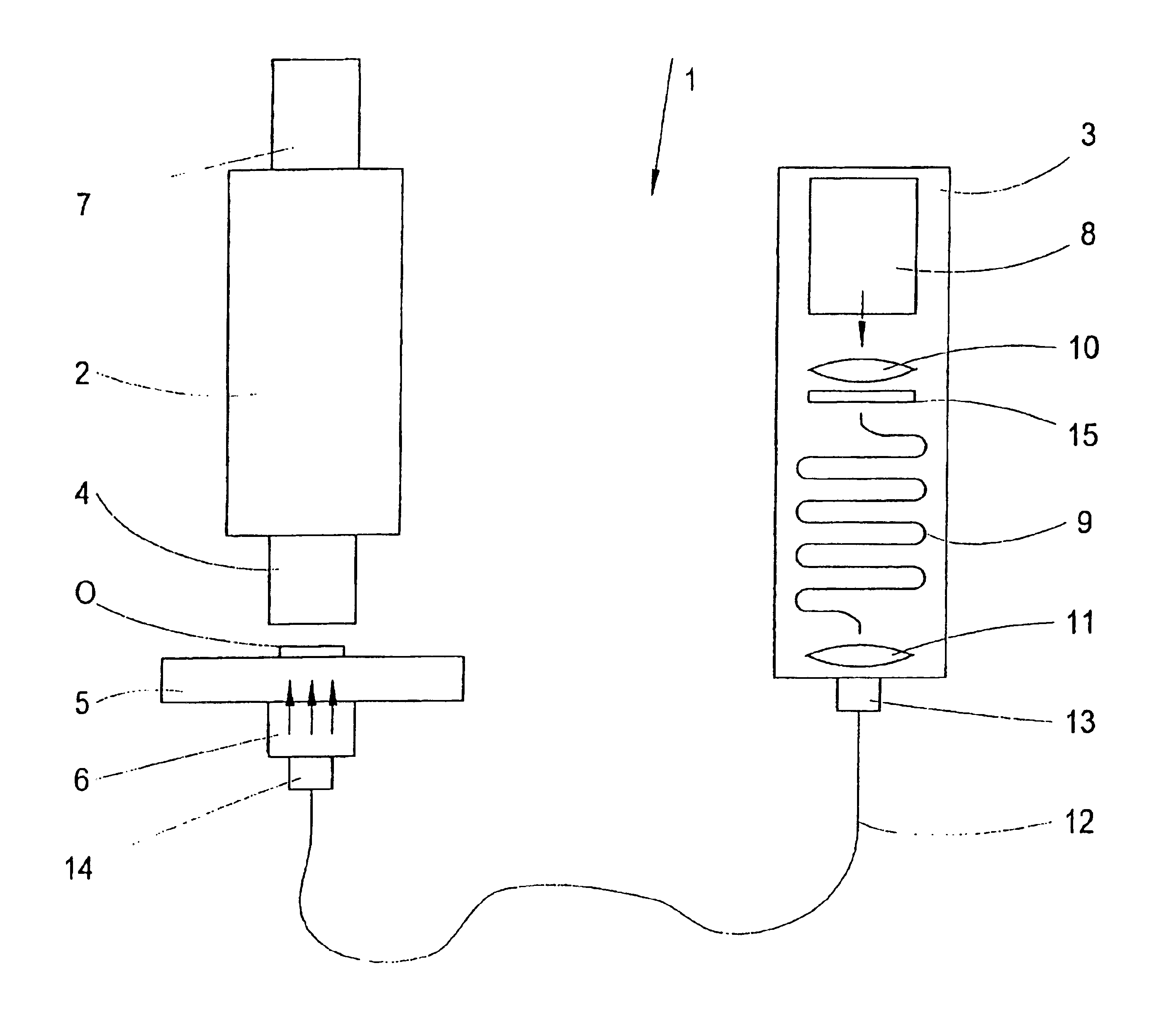 Device for flat illumination of an object field