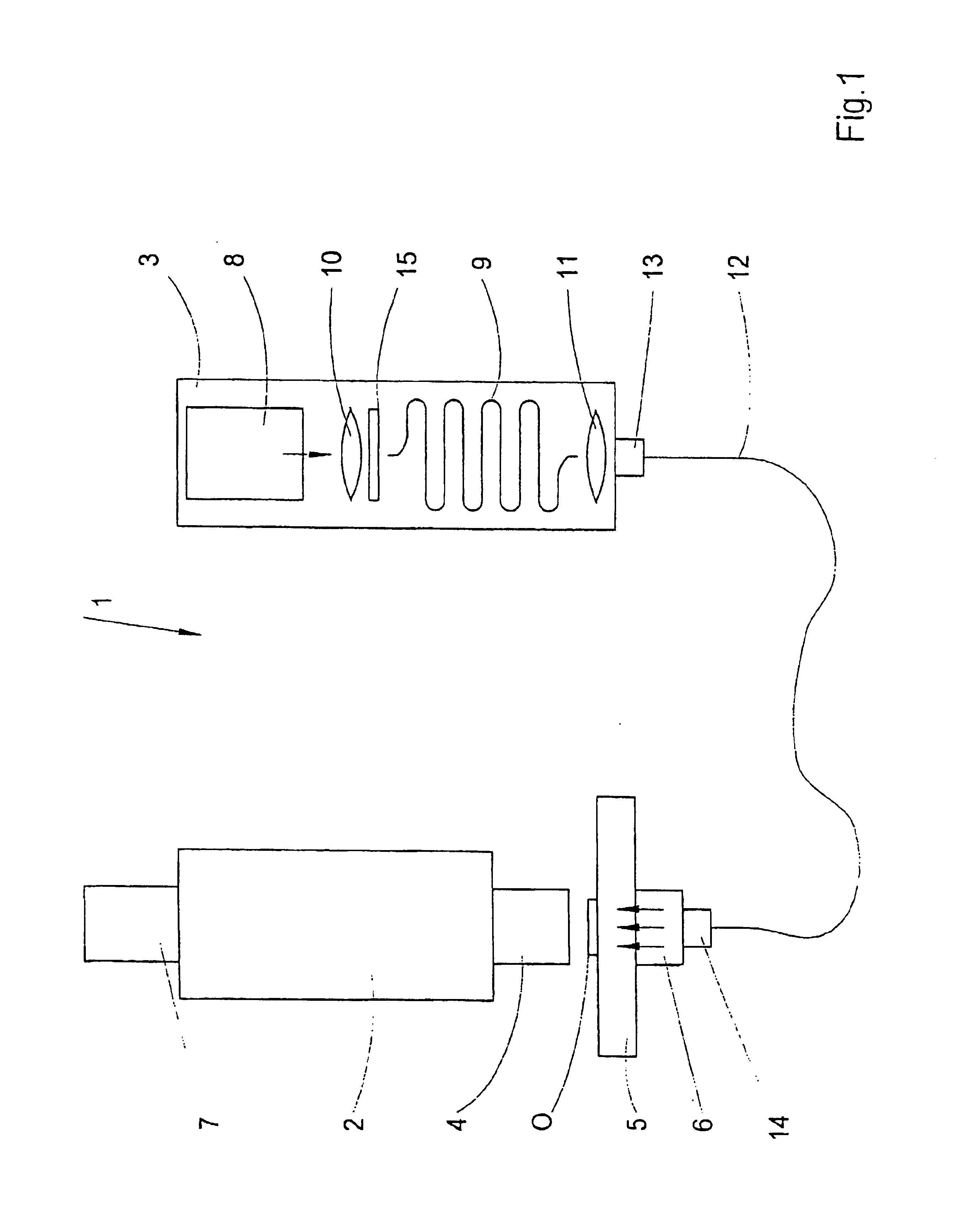 Device for flat illumination of an object field