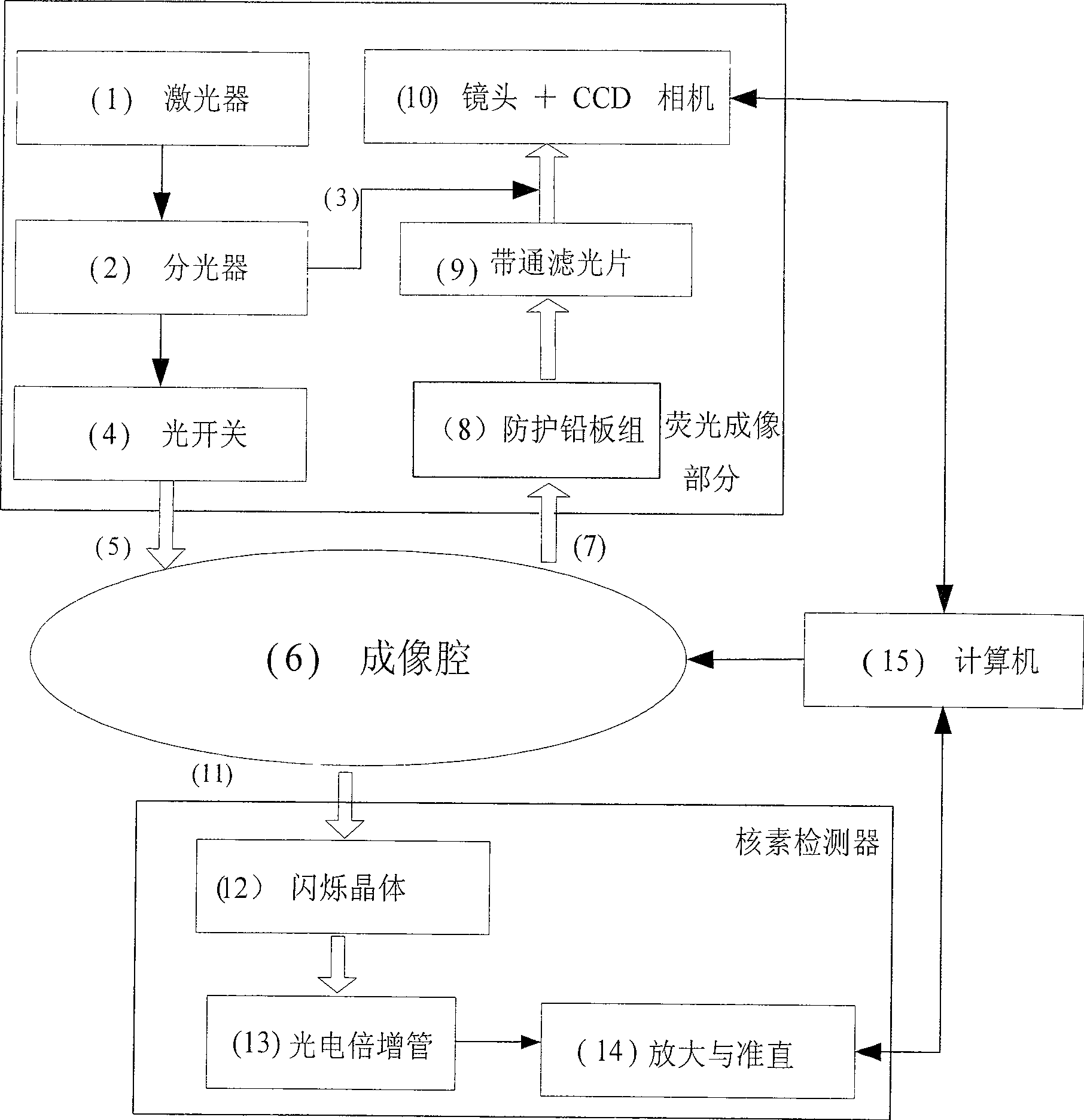 Data acquisition system for nuclein and fluorescent dual module integral small animal molecules imaging