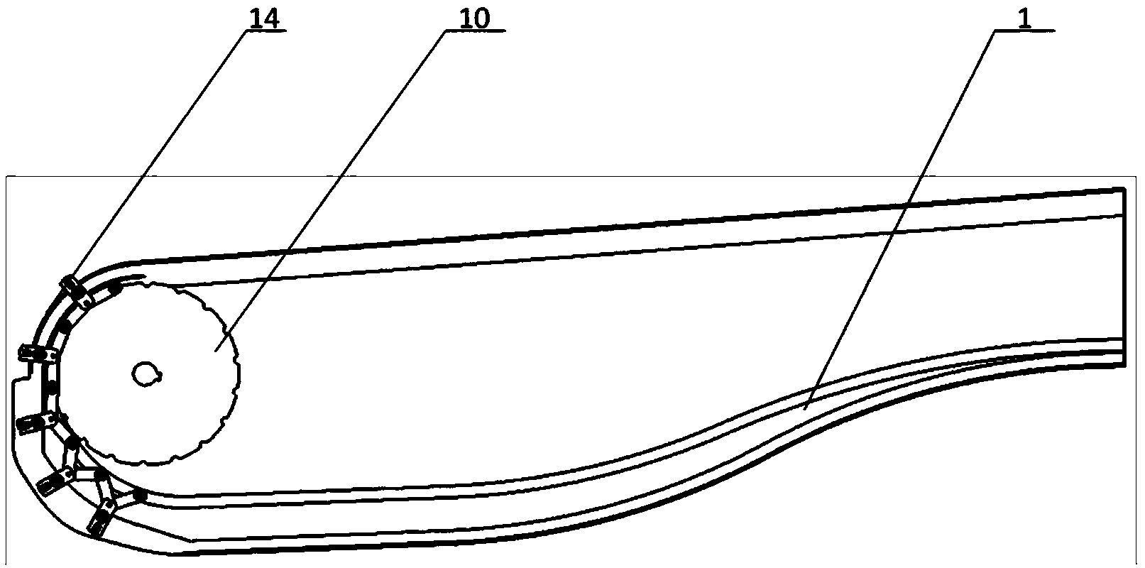 Synchronization biaxial orientation stretching machine track mechanism with controllable chain clamp trajectory direction