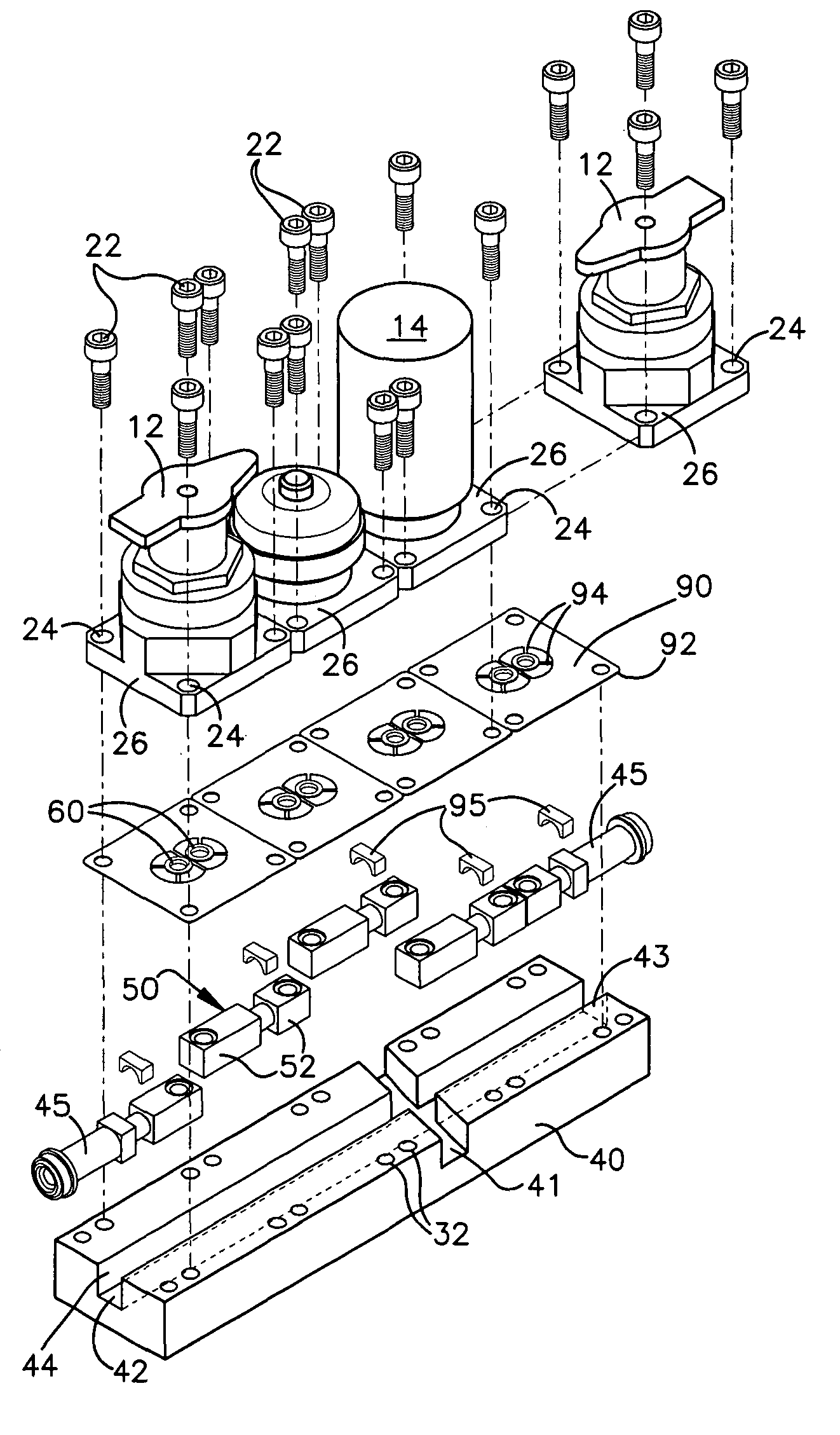 Modular surface mount manifold assemblies