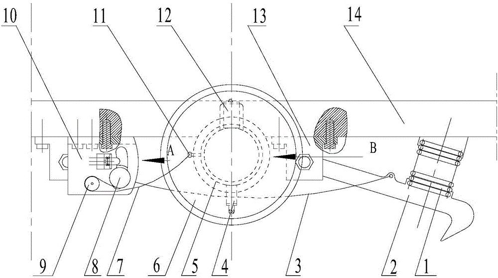 Rope-breaking anti-sliding device for inclined well mine vehicle