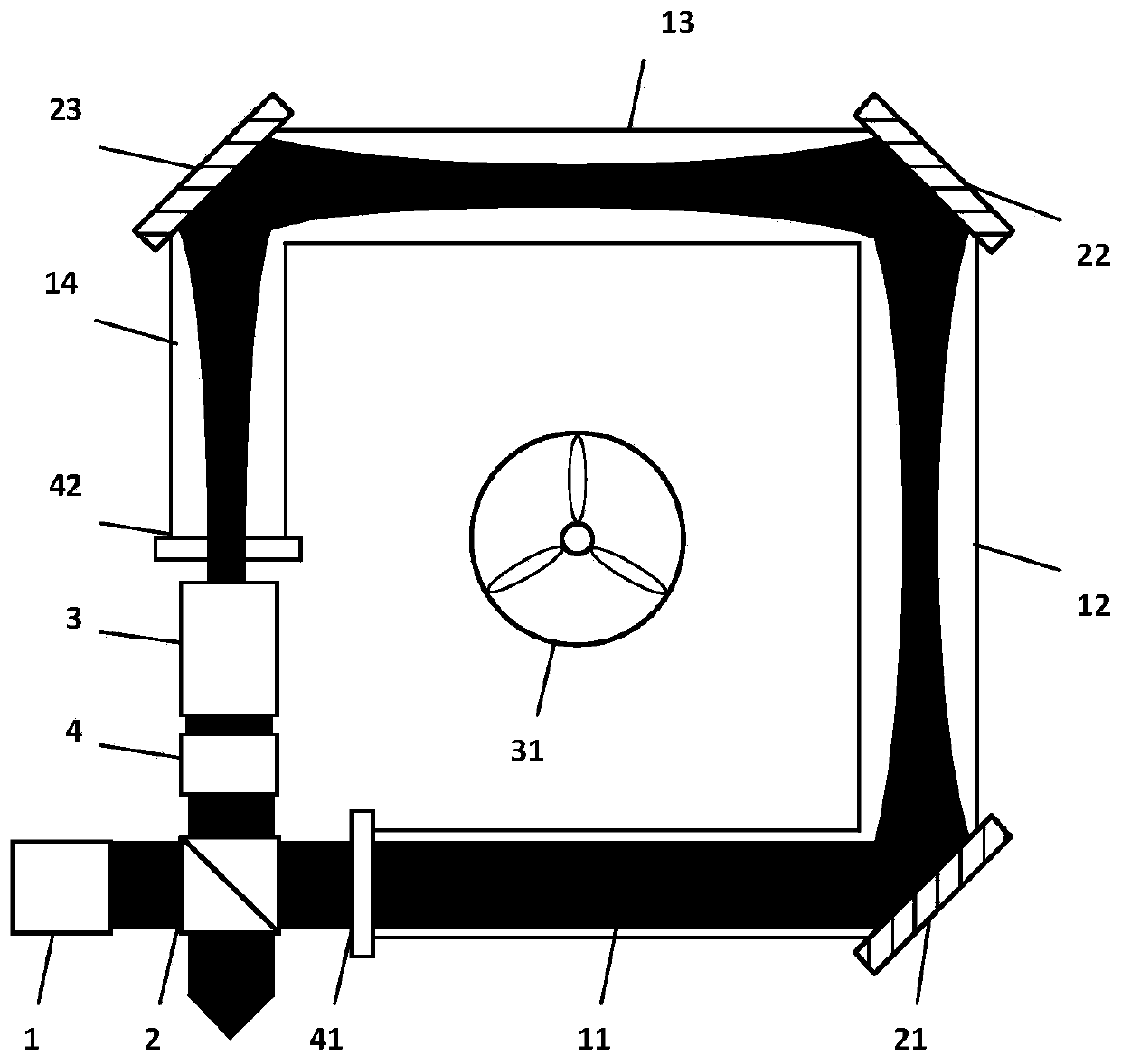 Carbon dioxide laser amplification device with controllable pass number