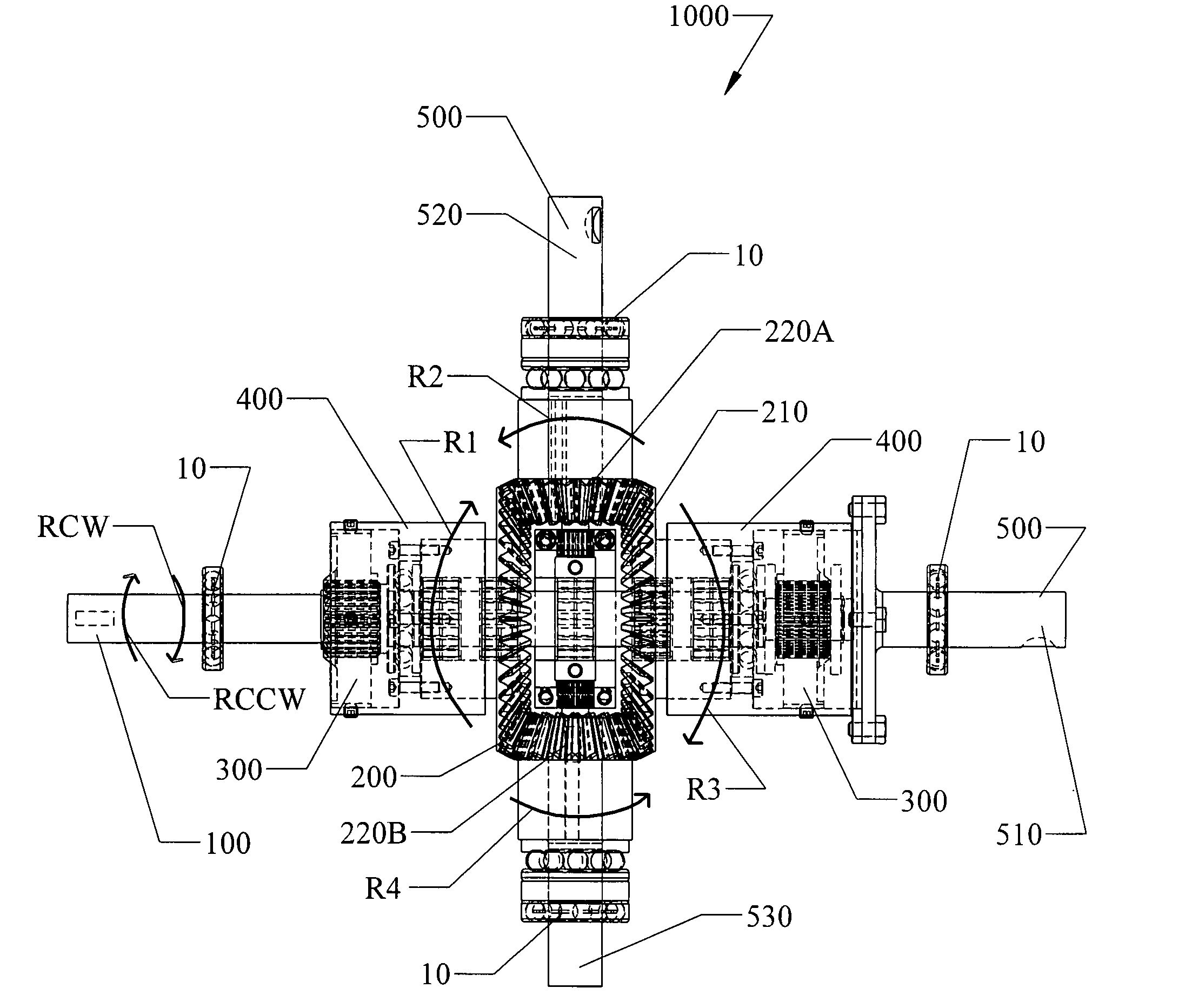 Reciprocating to rotary mechanical conversion device