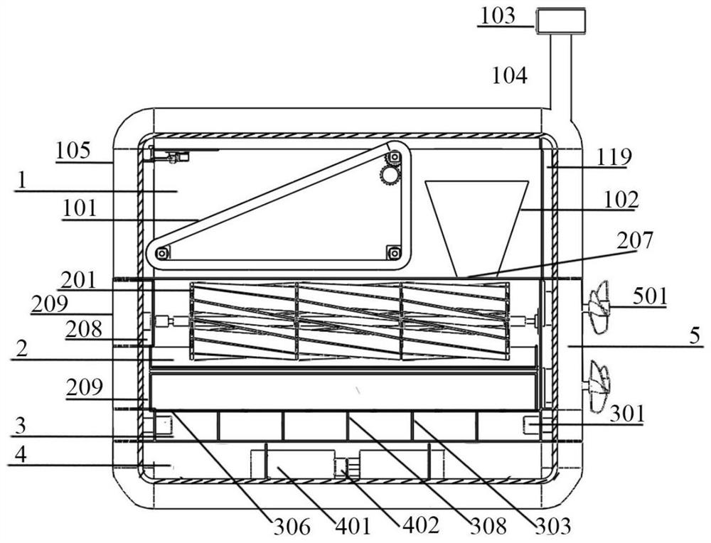 Gliding type marine garbage recycling device