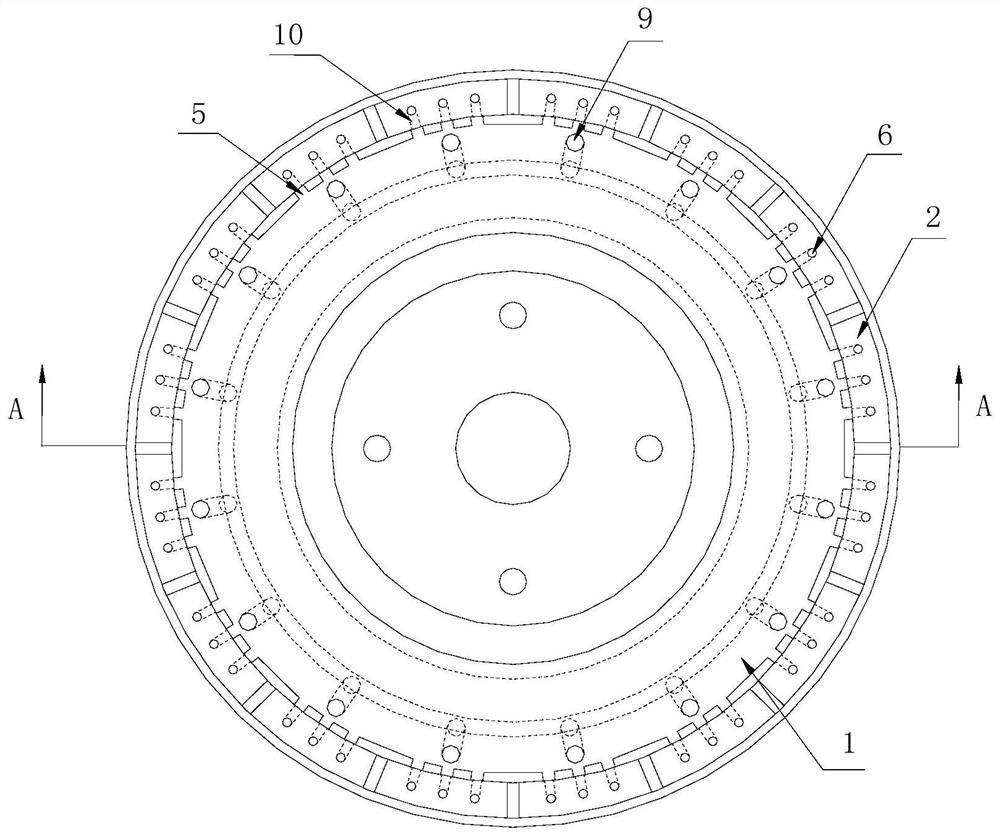 End face diamond grinding wheel with cooling channel