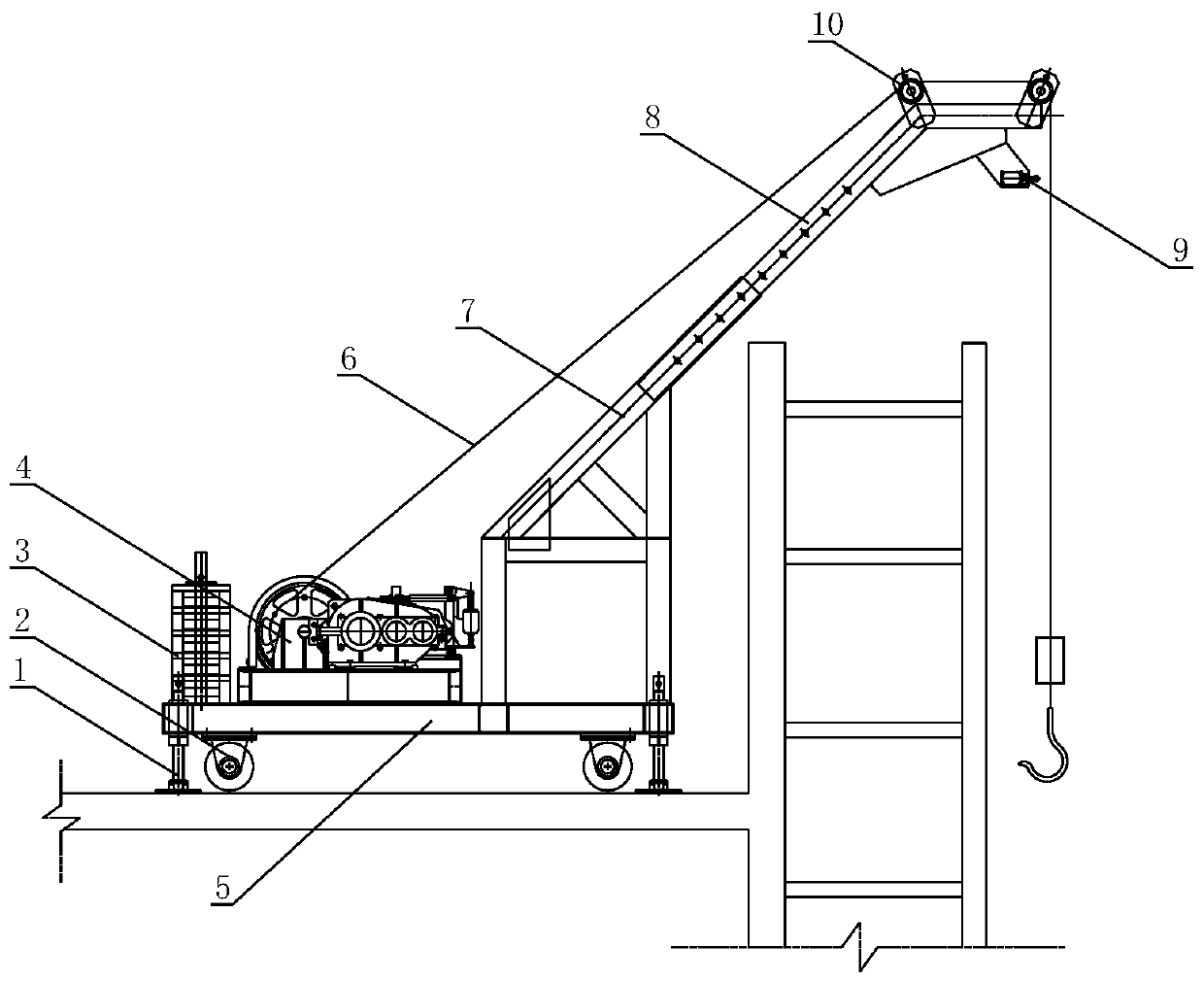 Construction method of mechanical lifting device