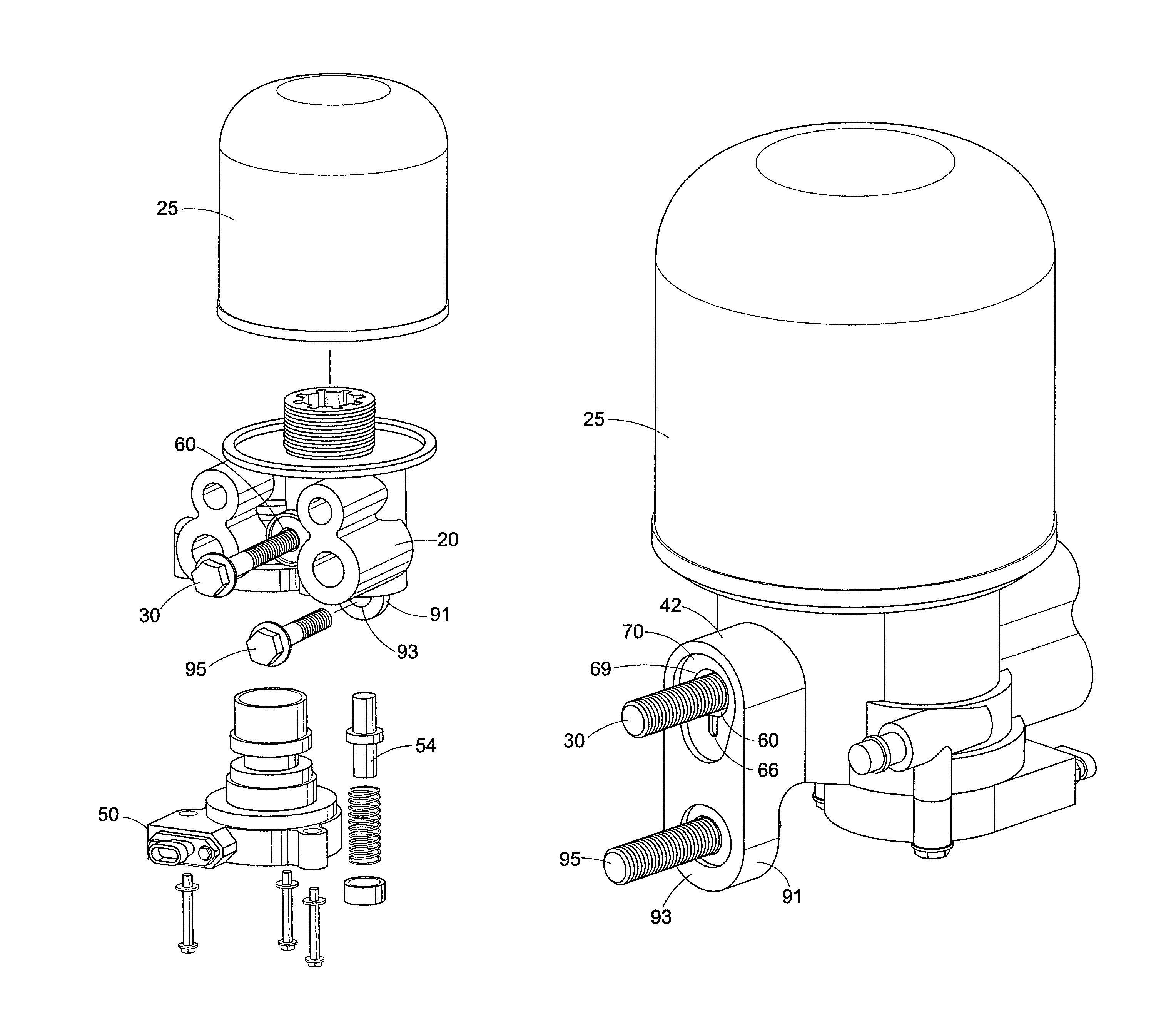 Air dryer mounting assembly