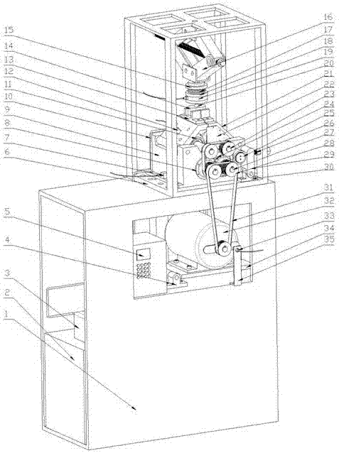 Biaxial-loading four-line-contact fatigue life testing machine for pure-rolling cylindrical roller