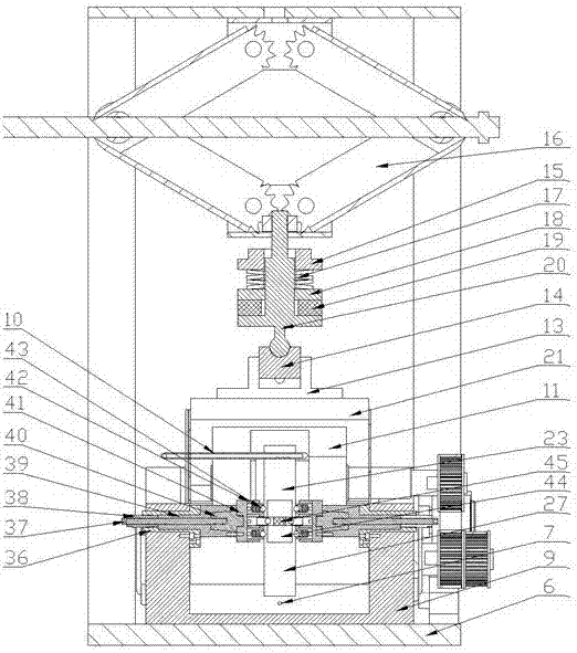 Biaxial-loading four-line-contact fatigue life testing machine for pure-rolling cylindrical roller