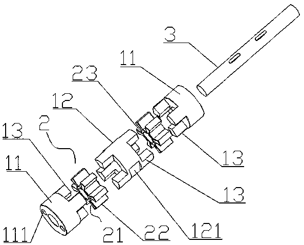 A flexible connector and robot foot structure using the connector