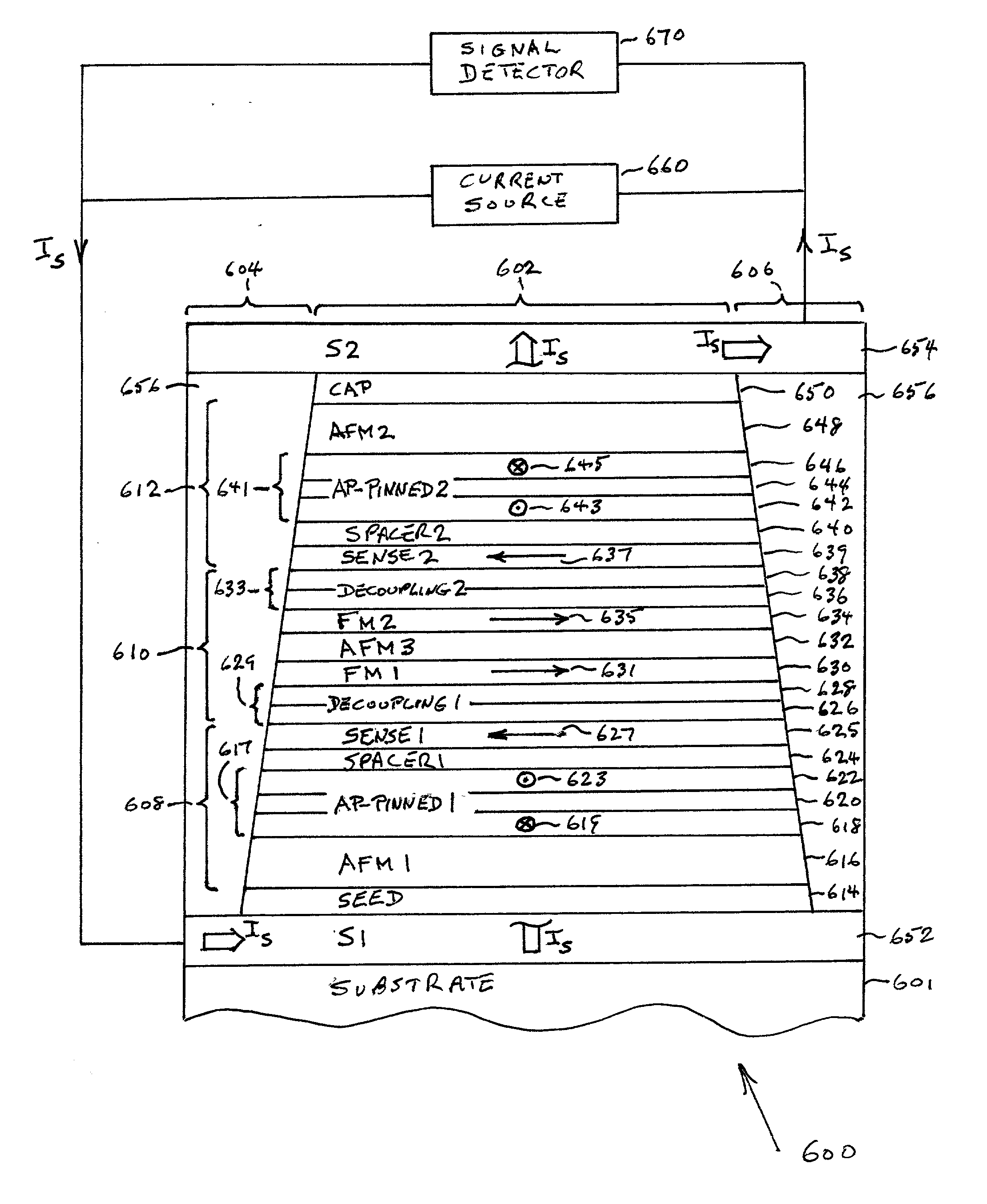 Dual spin valve sensor with a longitudinal bias stack