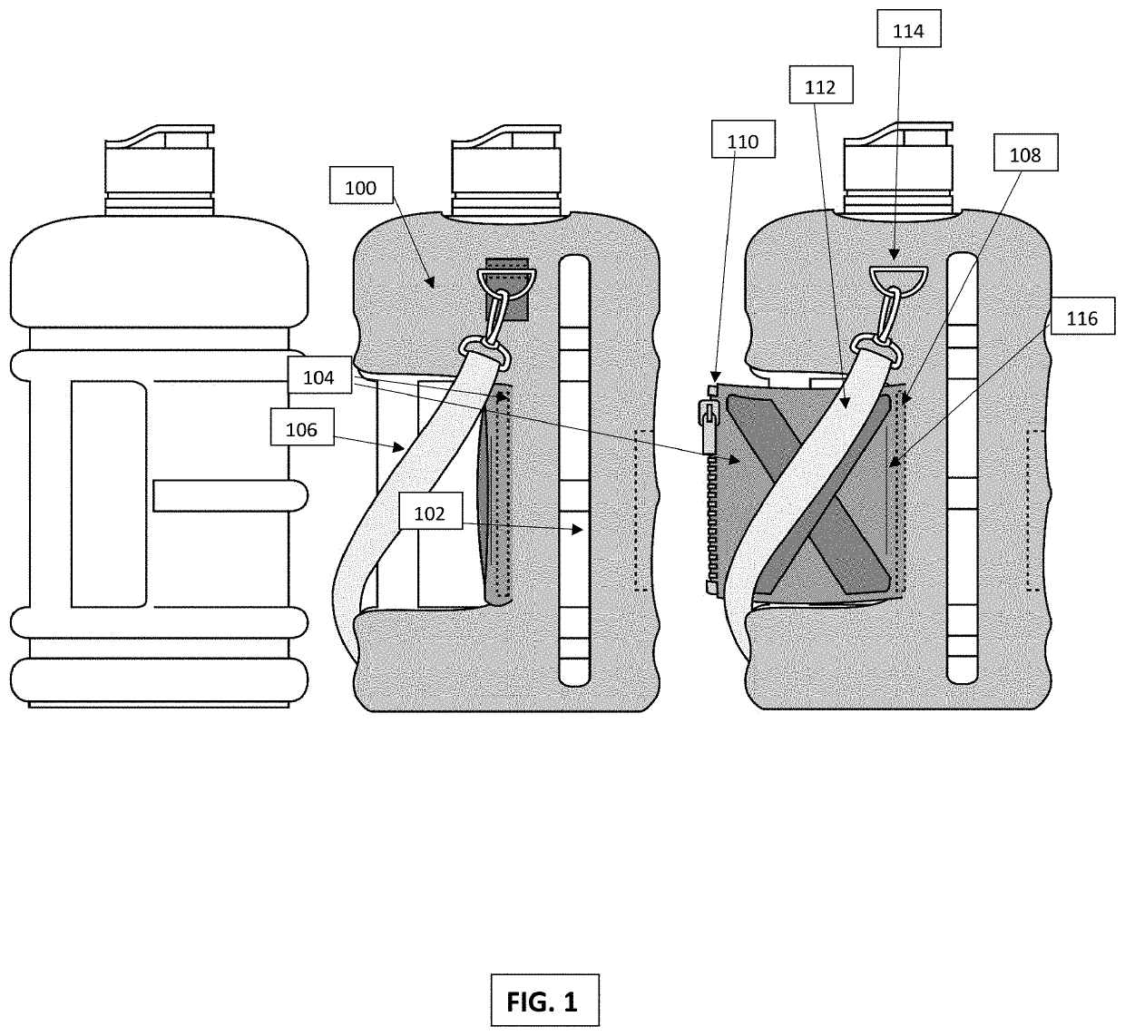 Water Container Sleeve with Storage Pockets