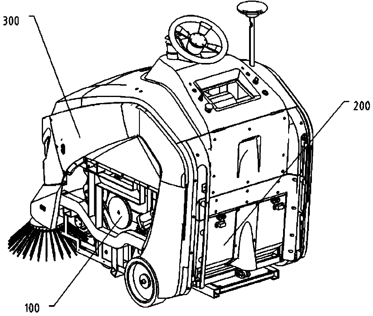 Automatic garbage collection and dumping device of intelligent cleaning robot