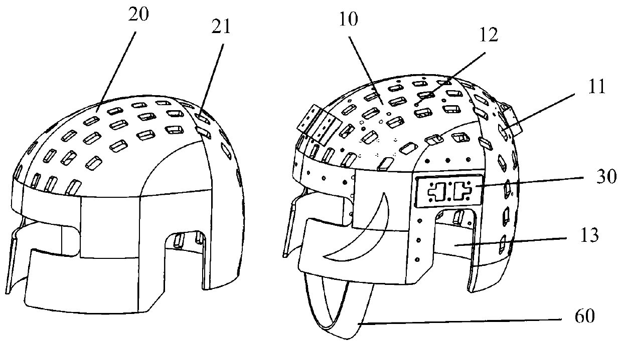 Head fixing device for PET examination