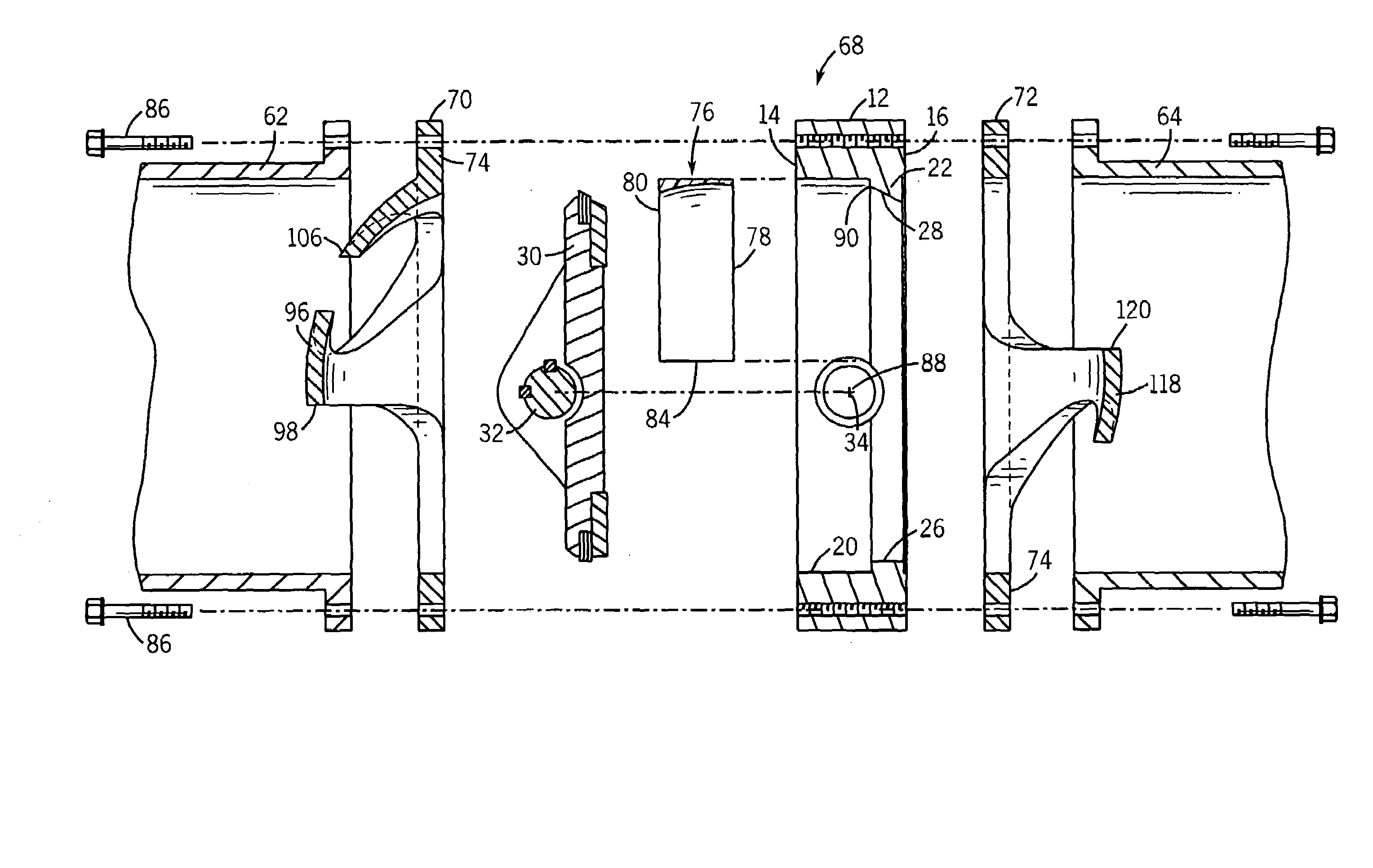 Butterfly valve assembly with improved flow characteristics