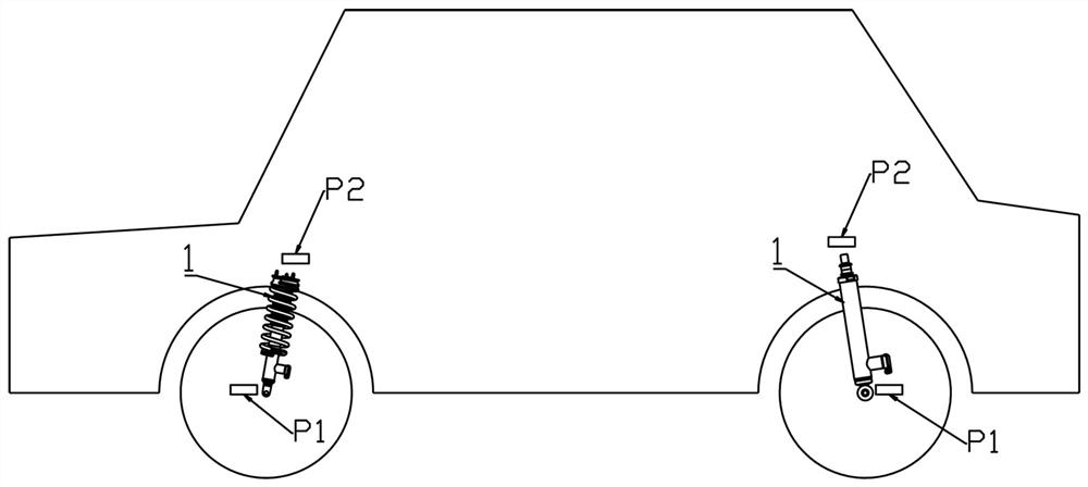 Vehicle suspension attitude measurement method and measurement system