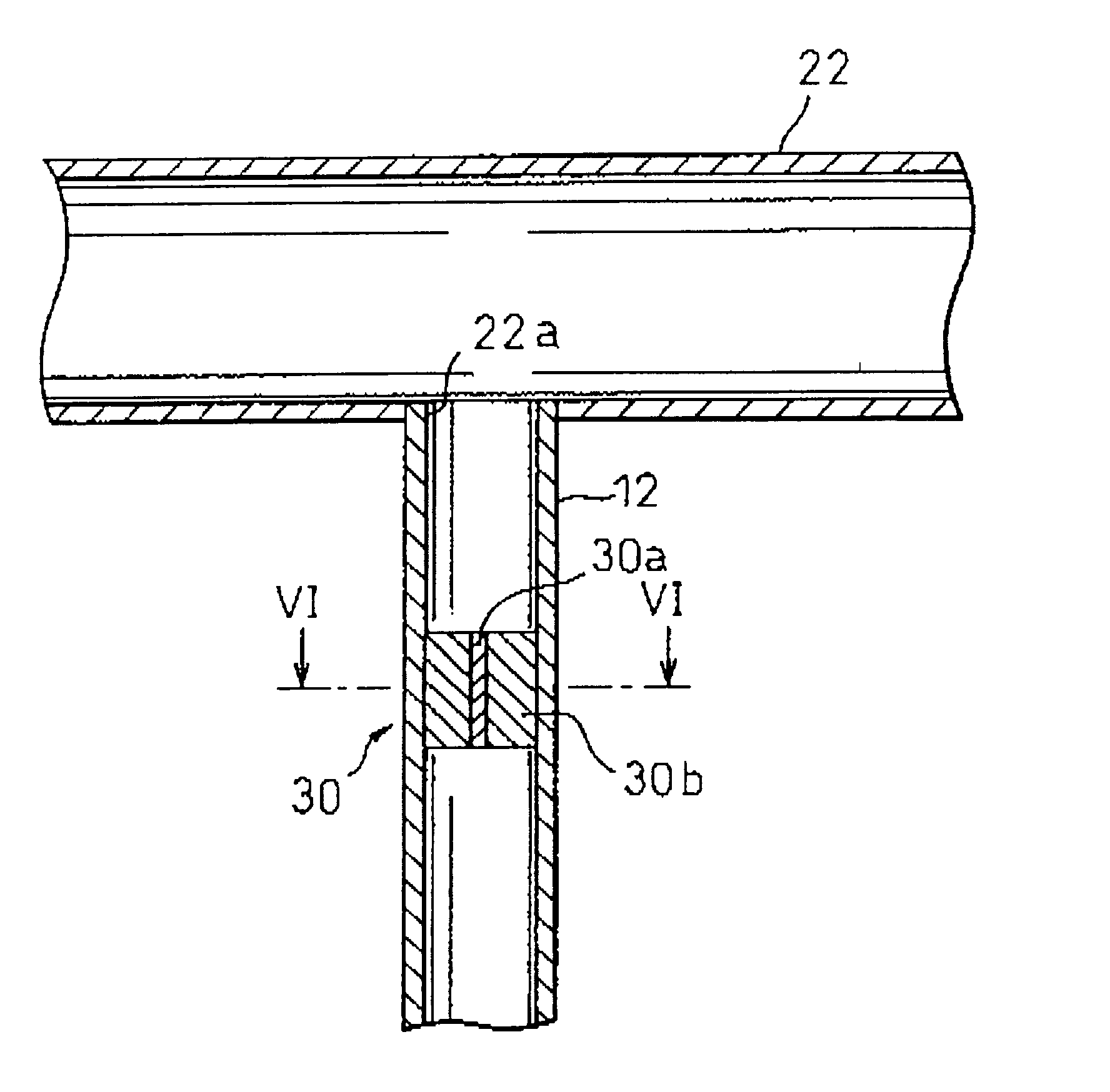 Pipe structure of branch pipe line