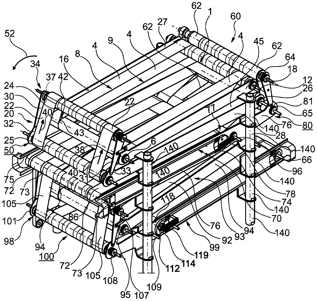 Conveyor device for a folding apparatus for folding textiles