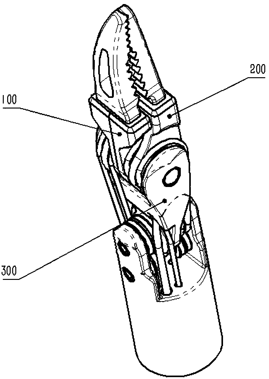 Double-electrode forceps structure for minimally invasive surgery