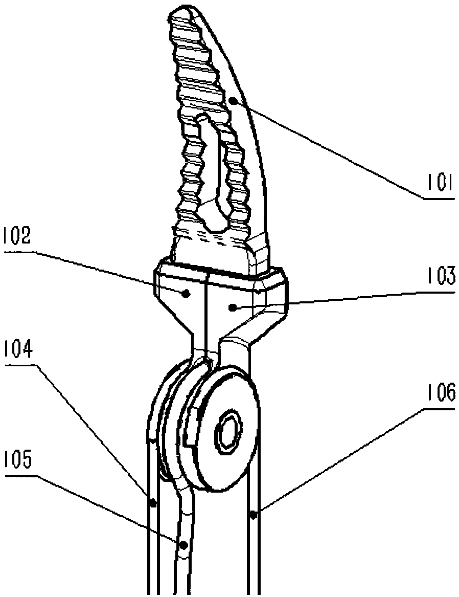 Double-electrode forceps structure for minimally invasive surgery