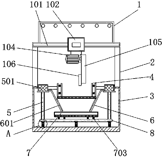 A double-head cutting device with mechanical synchronous chip removal