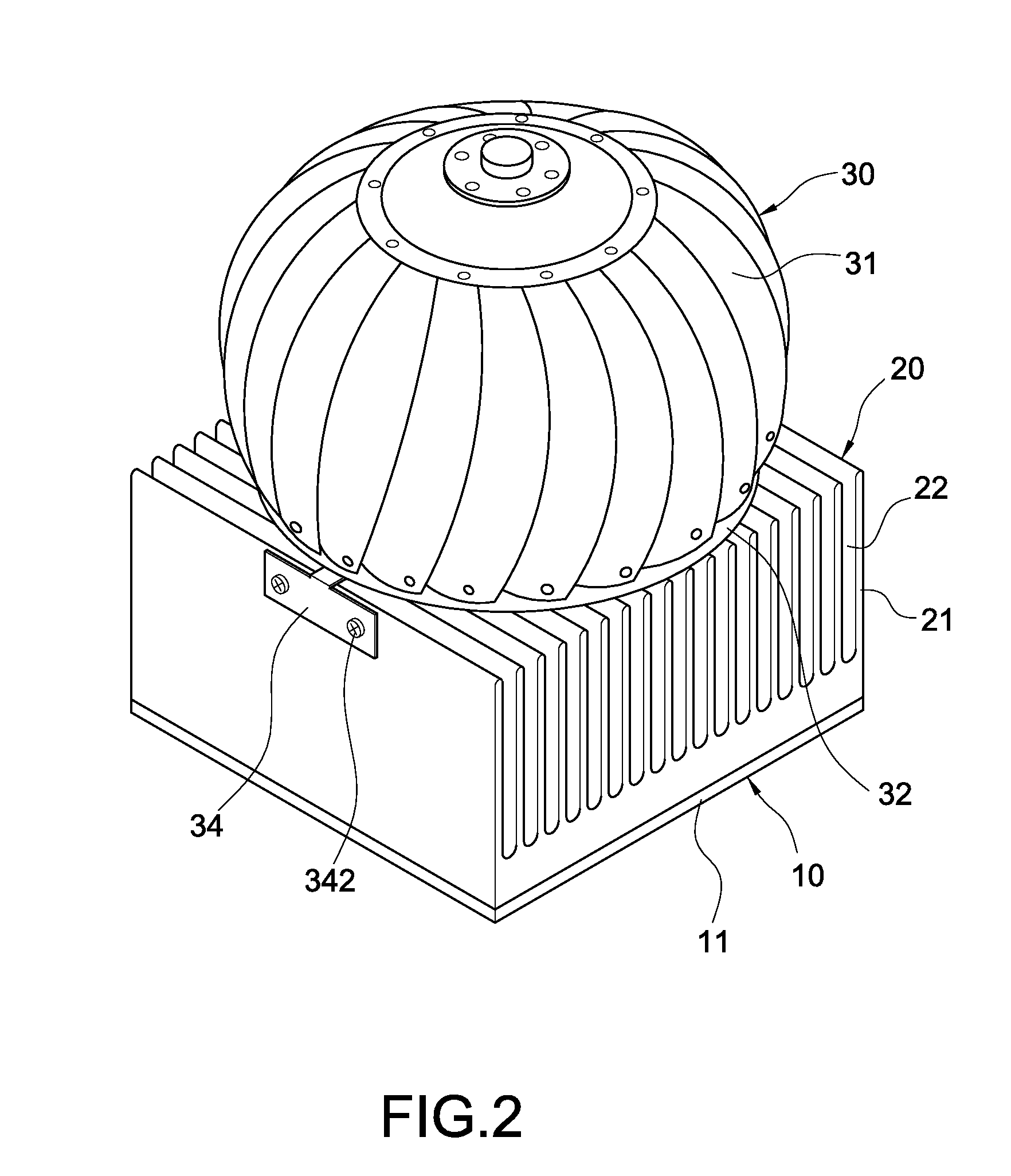 Heat dissipating device having turbine ventilator and LED lamp comprising the same