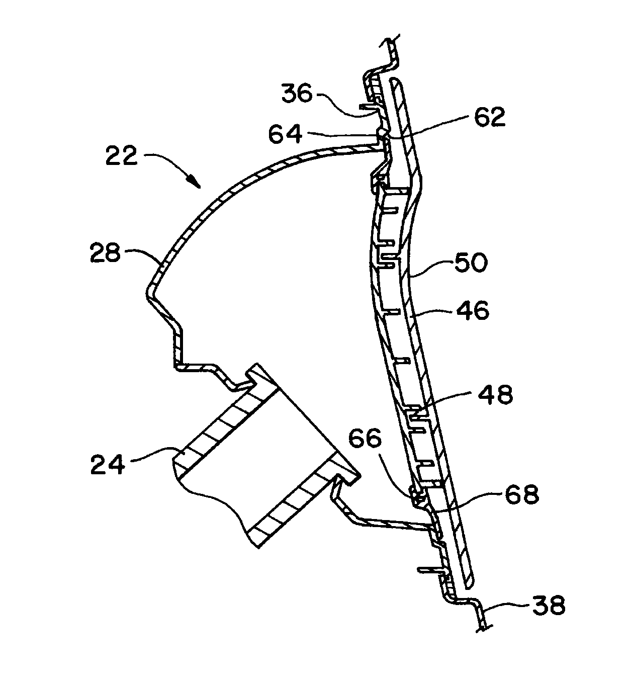 Hinge mounted fuel housing seal