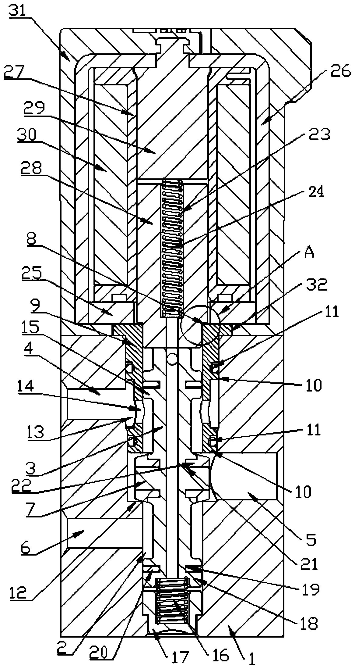 Double-stroke separation type direct-acting solenoid valve