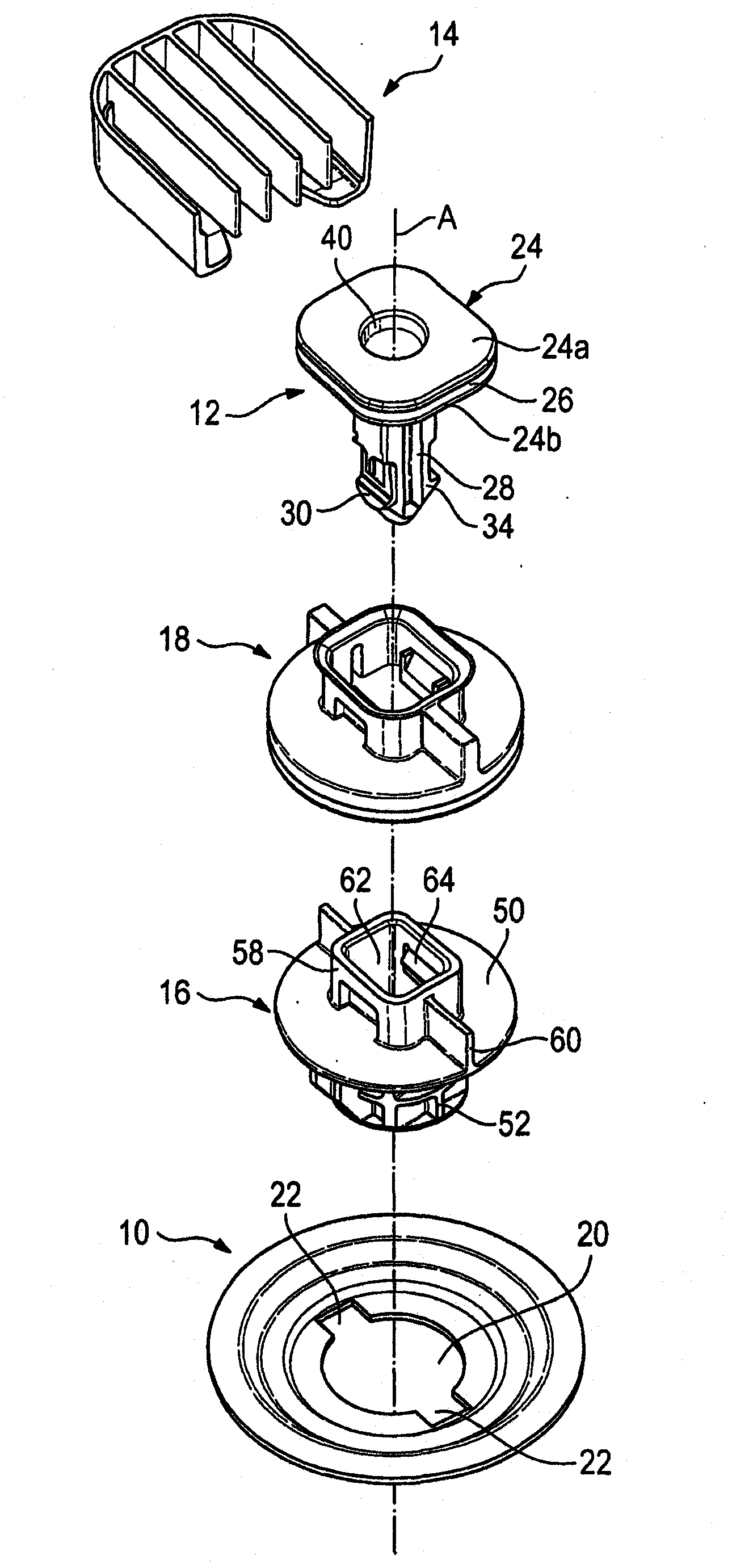 Connection assembly for fastening an attachment element to a support