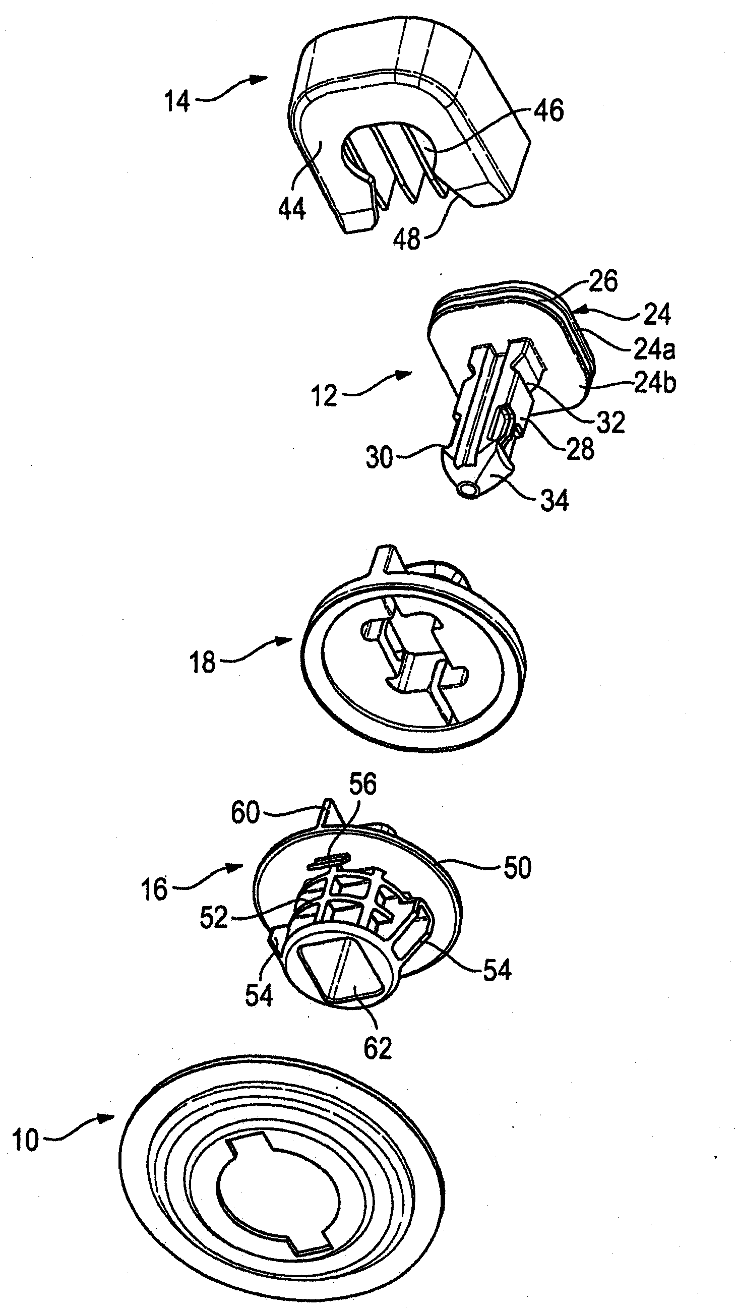 Connection assembly for fastening an attachment element to a support