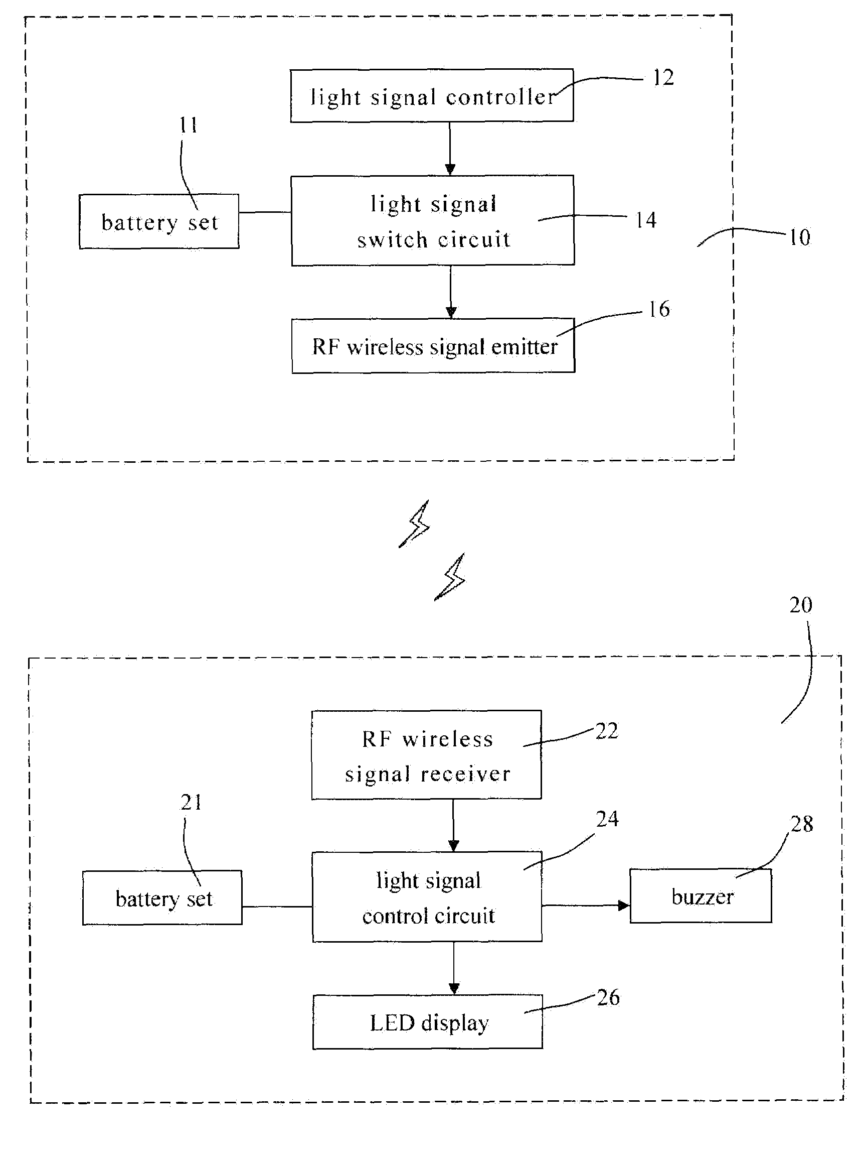 Control and display for wireless signal light