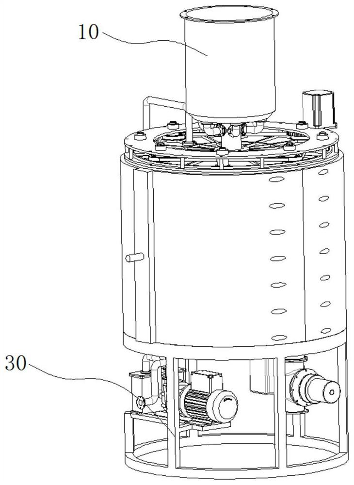 Centrifugal spraying feeding component for donkey-hide gelatin concentration