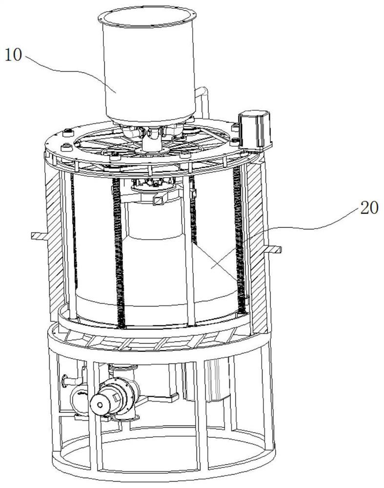 Centrifugal spraying feeding component for donkey-hide gelatin concentration