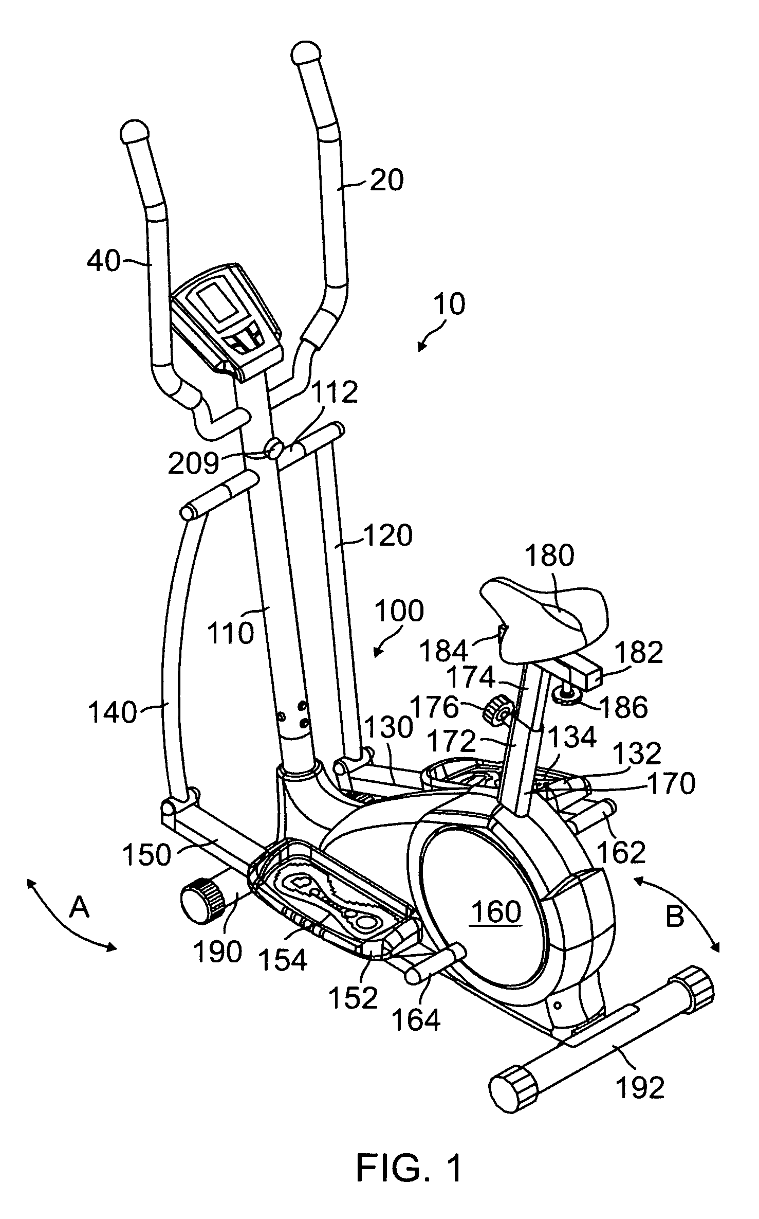 Abdominal swiveling exercise machine combined with an elliptical trainer exercise machine, or skate simulation trainer, or exercise bicycle or recumbent bicycle